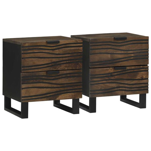 vidaXL Armadio da Notte con cassetto 2 pcs Noce 40 x 33 x 46 cm