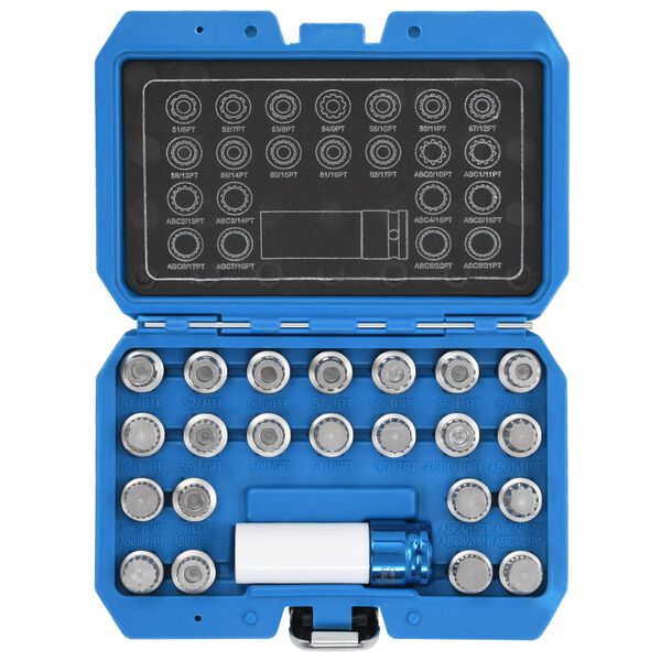 vidaXL Set di Bussole per Rimozione Dadi 23 pz VAG