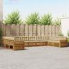 vidaXL Set divani 7 pcs Naturale e Beige Legno di Acacia Massello