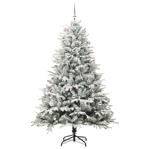 vidaXL Albero di Natale artificiale preilluminato con set di palline