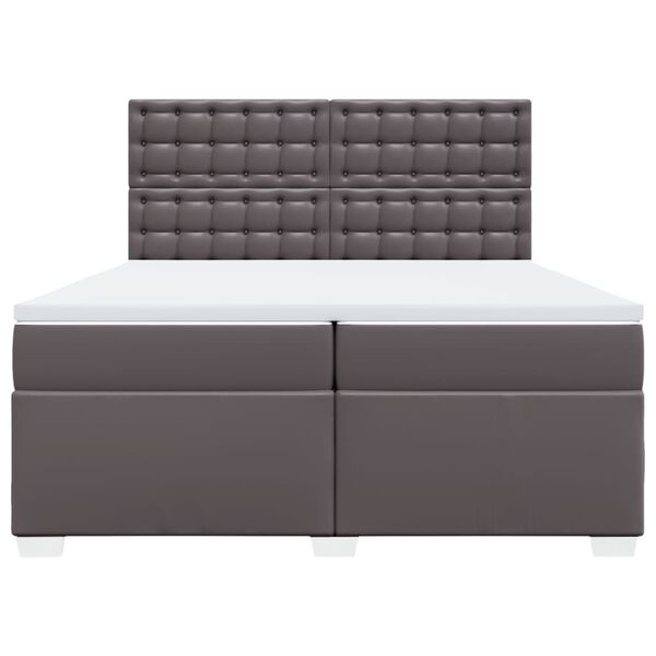 vidaXL Giroletto a Molle con Materasso Grgio 200x200 cm in Similpelle