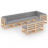 vidaXL Set Salotto Giardino 8 pz Cuscini Antracite Legno Massello Pino
