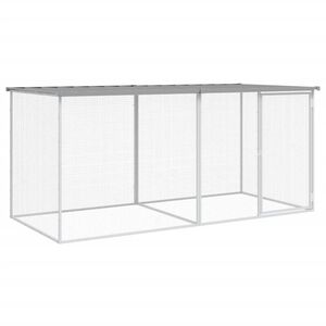 vidaXL Gabbia per polli con tetto grigio chiaro 203x98x90 cm in acciaio zincato