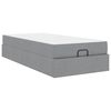 vidaXL Struttura letto con materasso 2 pcs Grigio chiaro Tessuto