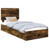 vidaXL Letto con Contenitore con cassetto Rovere fum&eacute; 90 x 200 cm