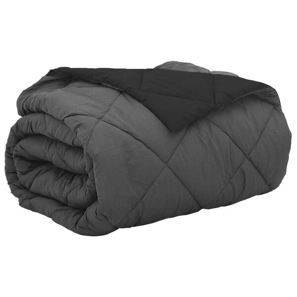 vidaXL Duvet Estivo Nero e antracite 220 x 240 cm Microfibra