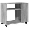 vidaXL Tavolino con Ruote Grigio Sonoma 70x35x60 cm in Truciolato