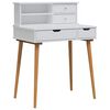 vidaXL Set Tavolo da Trucco FAUSKE 2 pz Bianco 76 x 50 x 103,5 cm