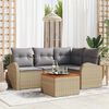 vidaXL Set Divano da Giardino 5 pcs Beige e Grigio Chiaro polyrattan