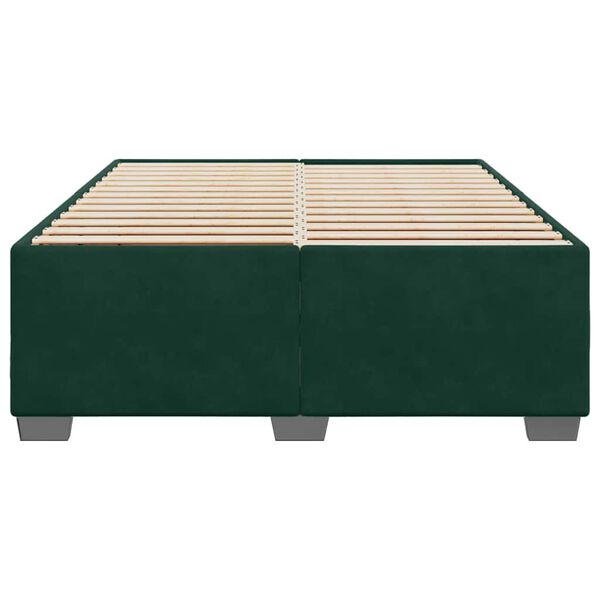vidaXL Giroletto senza Materasso Verde Scuro 160x200 cm in Velluto