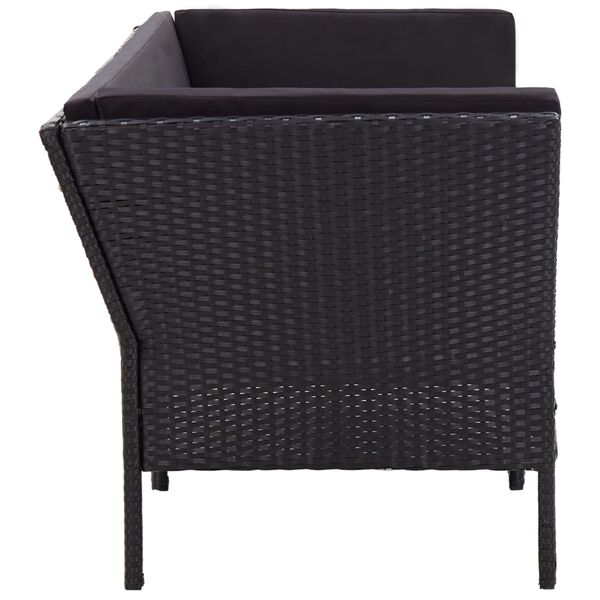 vidaXL Set Divani da Giardino 6 pz con Cuscini in Polyrattan Nero