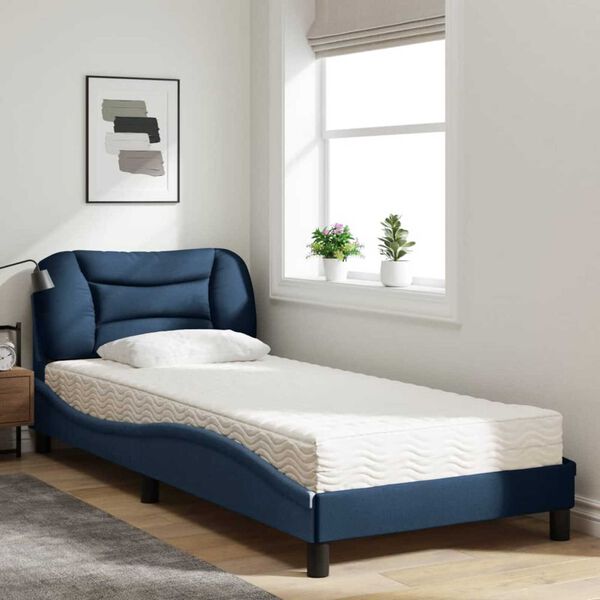 vidaXL Letto con Materasso Hvar Blu 80x200 cm in Tessuto