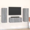 vidaXL Set Mobili Porta TV 3 pz Grigio Sonoma in Legno Multistrato