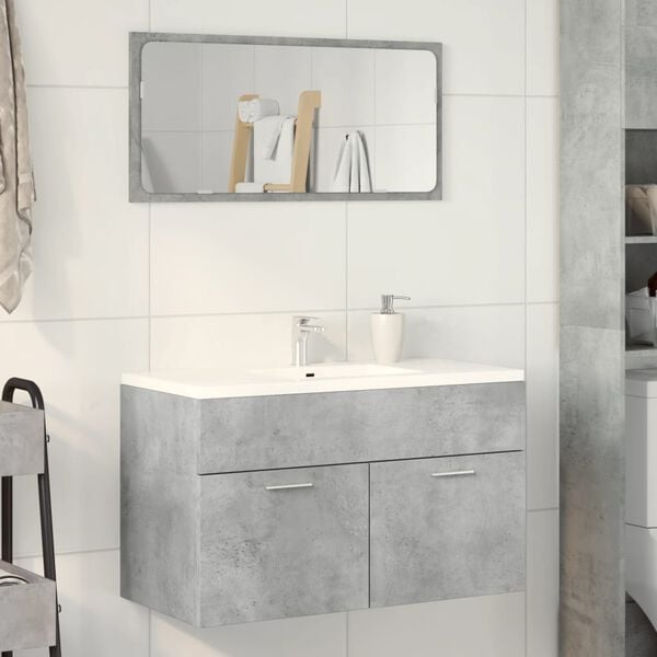 vidaXL Mobile Sottolavabo Grigio Cemento 80x38,5x46 cm Multistrato