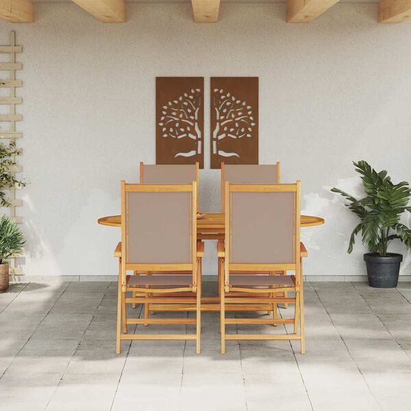 vidaXL Set da Pranzo per Giardino 5 pcs Talpa Legno di Acacia Massello