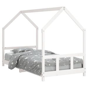 vidaXL Giroletto per Bambini Bianco 90x200cm in Legno Massello di Pino