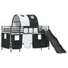 vidaXL Letto a castello per bambini con tende Nero 90 x 200 cm Metallo