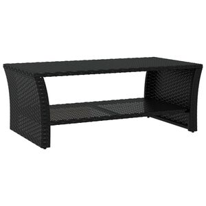 vidaXL Tavolino Nero 100x50x40 cm in Polyrattan
