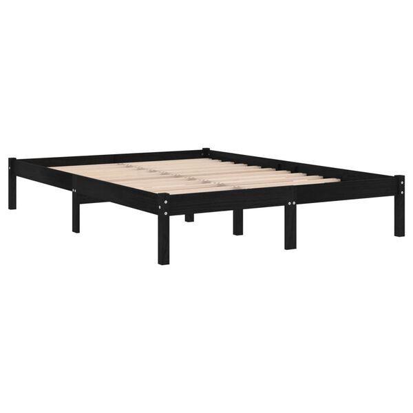 vidaXL Giroletto Nero in Legno Massello di Pino 200x200 cm