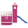 vidaXL Letto a Soppalco con Torre Bambini Rosa 90x190cm Massello Pino