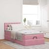 vidaXL Struttura Letto Pouf con Materasso Rosa 90x190 cm in Velluto