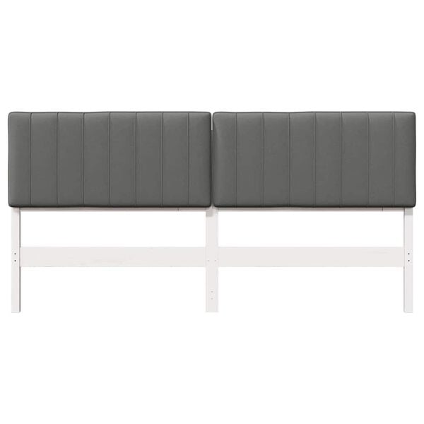 vidaXL Testiera imbottita Bianco e grigio chiaro 180 cm Pino massello