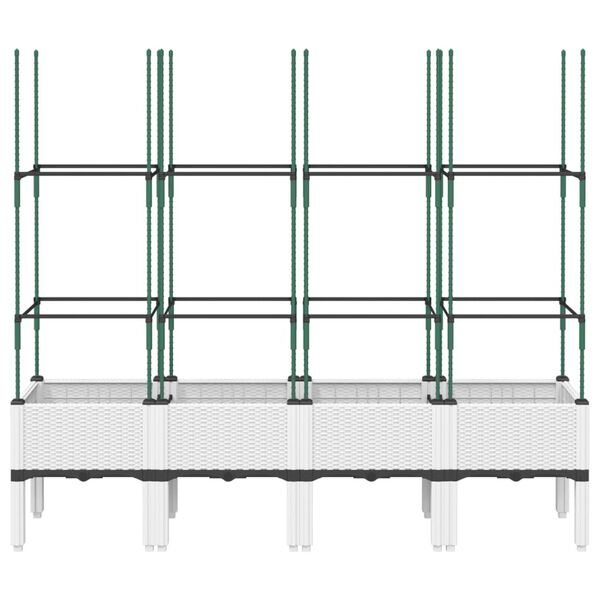 vidaXL Fioriera da Giardino con Graticcio Bianco 160x40x142,5 cm PP