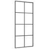 vidaXL Porta Scorrevole Nera 90x205 cm in Vetro ESG e Alluminio