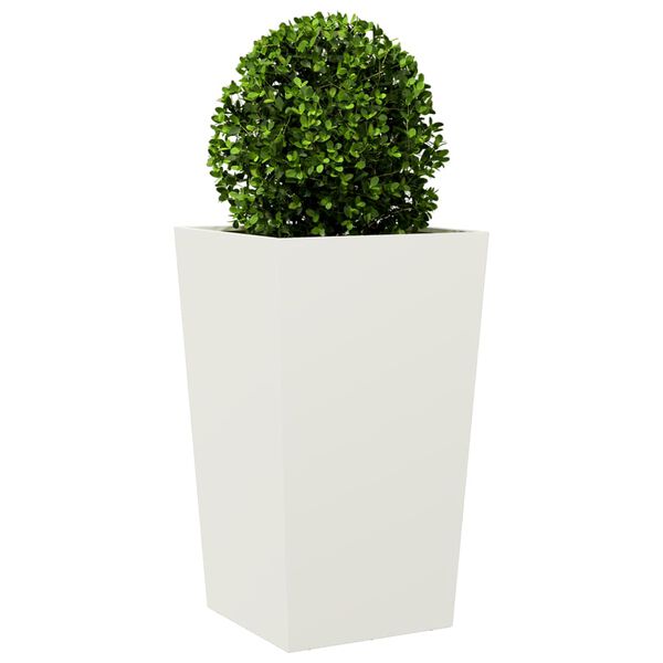 vidaXL Fioriere da Giardino 2 pz Bianche 45x45x75 cm in Acciaio