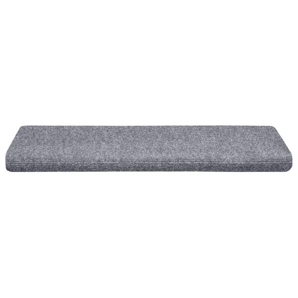 vidaXL Tappetini per scale autoadesivi 20 pz 65x21x4 cm Grigio chiaro bordo rettangolare