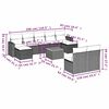 vidaXL Set Divani da Giardino 10pz con Cuscini in Polyrattan Nero