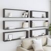 vidaXL Mensole Parete a Cubo 6pz Grigie 100x15x30 cm Legno Multistrato