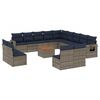 vidaXL Set Divani da Giardino 14 pz con Cuscini Grigio in Polyrattan