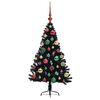 vidaXL Albero di Natale artificiale con luci integrate Nero 120 cm PVC