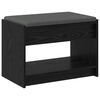 vidaXL Panca per ingresso con cuscino Rovere Nero 63 x 38 x 45 cm