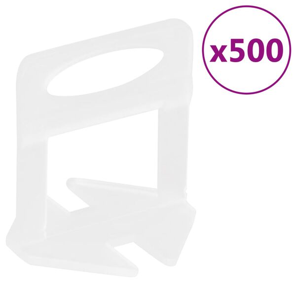 vidaXL Sistema di Livellamento per Piastrelle 250 Cunei 500 Clip 3 mm