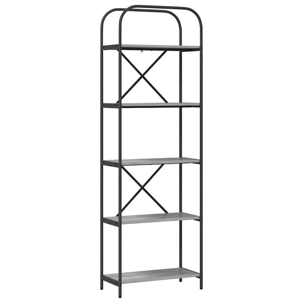 vidaXL Libreria Grigio Sonoma 60 x 30 x 183 cm Legno multistrato