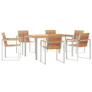 vidaXL Setdapranzodagiardino 7 pcs Teak solido