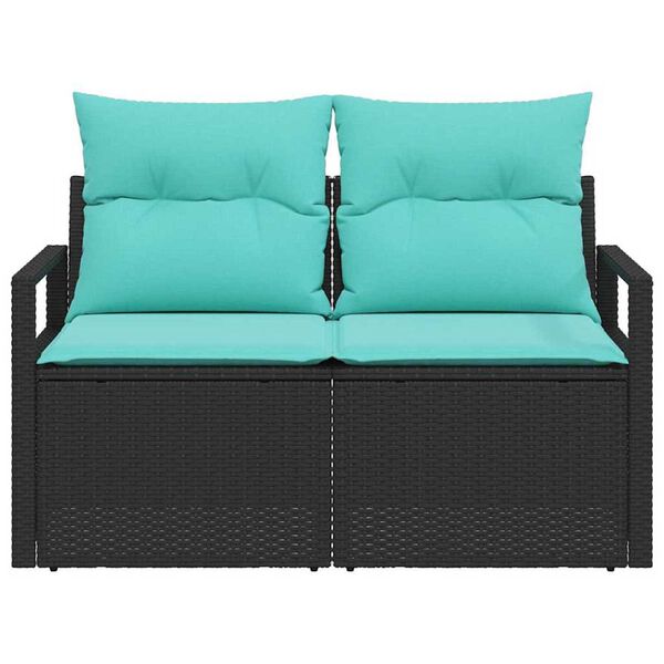 vidaXL Divano da giardino con cuscino 120 x 62 x 69 cm. polyrattan