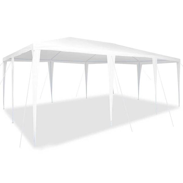 vidaXL Tenda Party Bianco 600 x 400 x 266 cm Polietilene e Acciaio