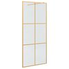 vidaXL Parete Doccia Walk-in Oro 90 x 195 cm vetro temperato