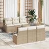 vidaXL Set Divano da Giardino 7 pcs Beige e bianco