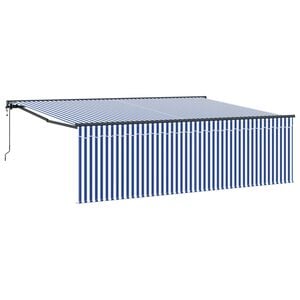 vidaXL Tenda retrattile Blu e Bianco 400 &times; 300 cm