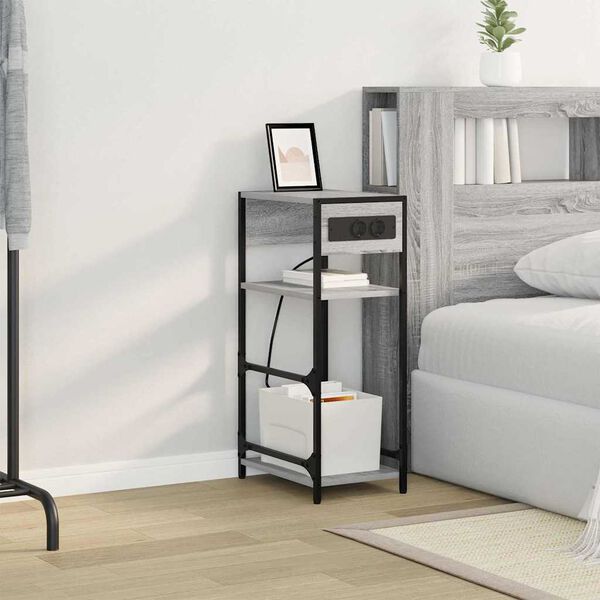 vidaXL Armadio da Notte Grigio Sonoma 40 x 27 x 76 cm