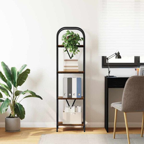 vidaXL Libreria Rovere fum&eacute; 40 x 30 x 146 cm Legno multistrato