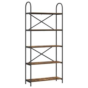 vidaXL Libreria Rovere fum&eacute; 80 x 30 x 183 cm Legno multistrato