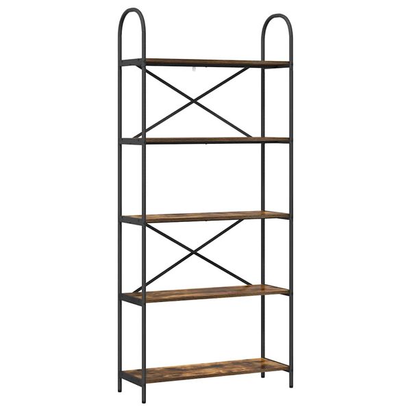 vidaXL Libreria Rovere fum&eacute; 80 x 30 x 183 cm Legno multistrato