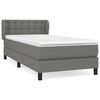 vidaXL Giroletto a Molle con Materasso Grigio Scuro 100x200 cm Tessuto