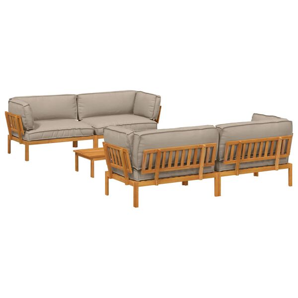 vidaXL Set di divani con cuscino 5 pcs Talpa Legno di Acacia Massello
