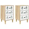vidaXL Armadio da Notte HANAU 2 pz Rovere Sonoma 36 x 33 x 60 cm